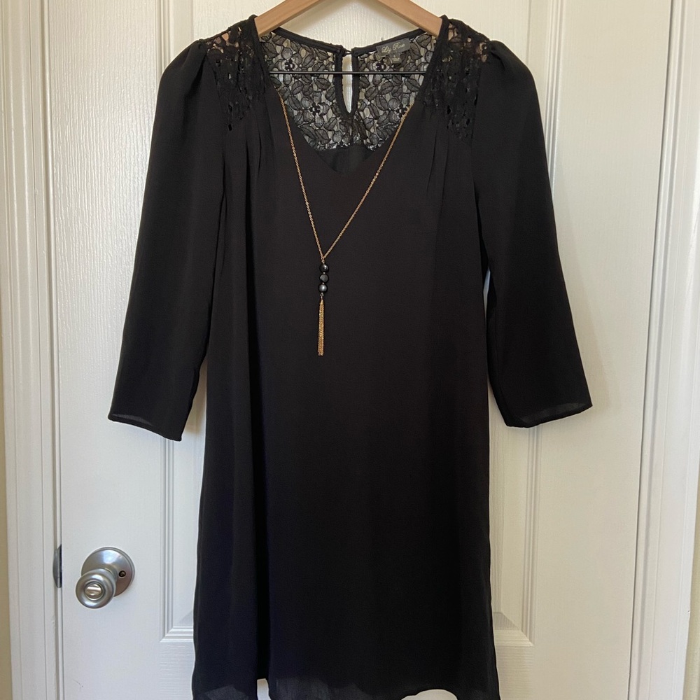 Lily Rose Elegant Black Lace Long Sleeve Dress